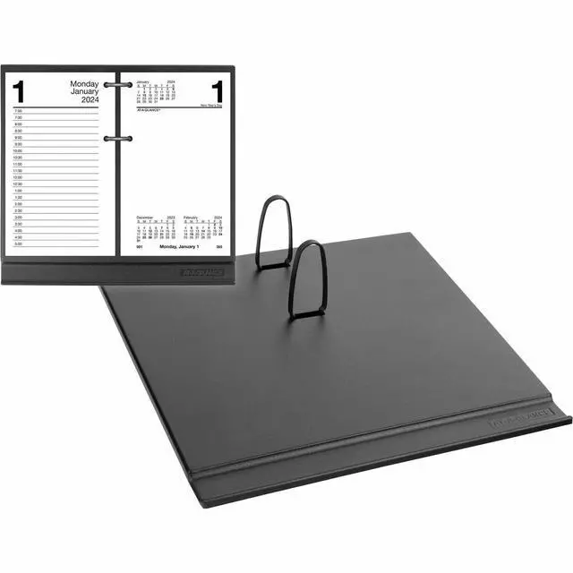 Alt view image 2 of 6 - Loose-Leaf Desk Calendar Base for 3.5 x 6 Inch Page Size, Black (E17-00)