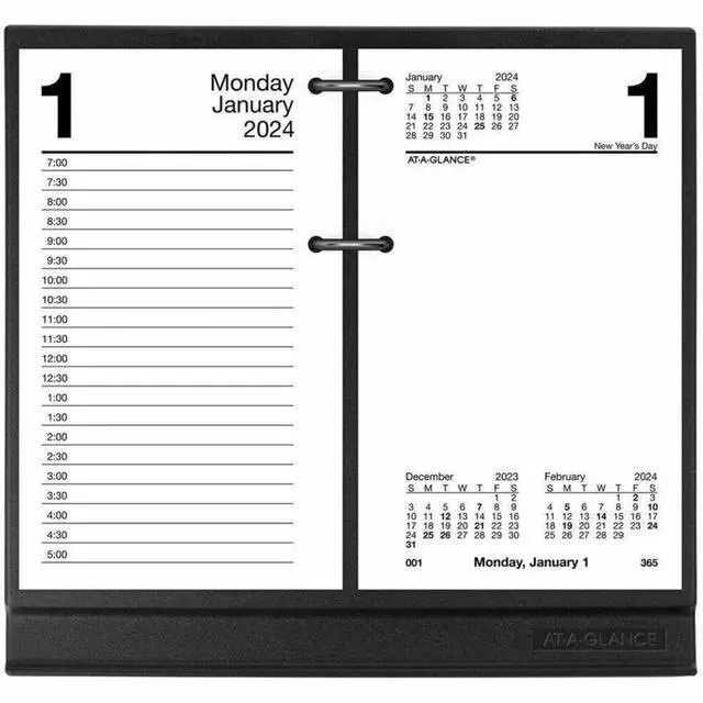 Alt view image 6 of 6 - Loose-Leaf Desk Calendar Base for 3.5 x 6 Inch Page Size, Black (E17-00)