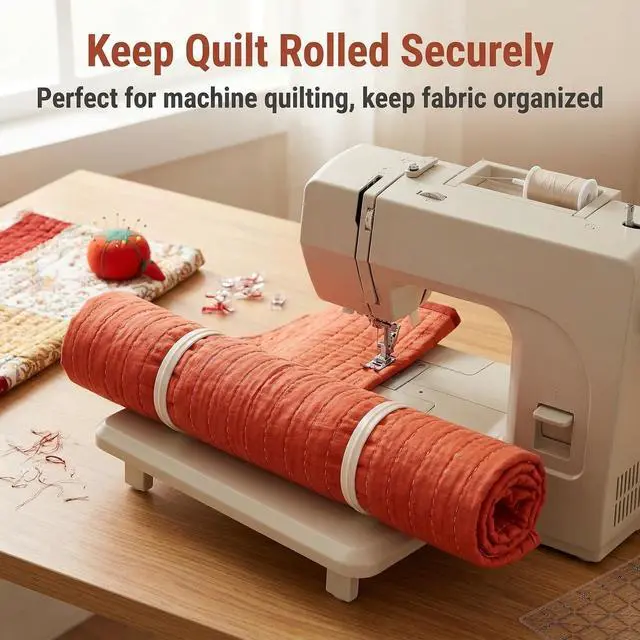 Alt view image 5 of 7 - Quilt Clips for Quilting, 12 Pack 3 Inch Heavy Duty Plastic Quilt Roll Clips, Quilting Clips Hold Quilt Rolled, Easy to Use, Wont Scratch Machine, White, for Queen Size Quilt Projects