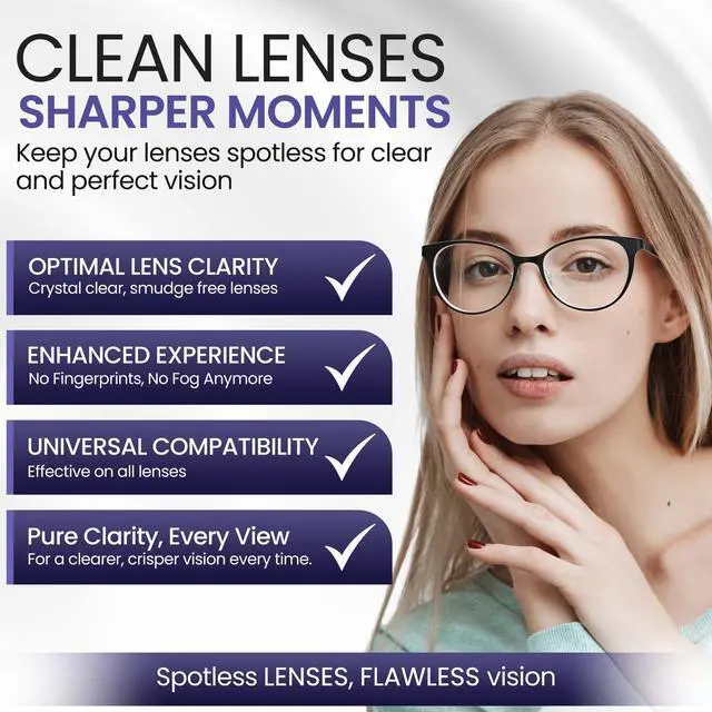 Alt view image 4 of 7 - Eyeglass Gel Lens Cleaner Spray Kit - 2 x 8oz and 1 x 2oz Gel Eyeglasses Cleaner Spray Bottle + 2 Microfiber Cloth for Cleaning - Safe for All Lenses (AR Coated Included)