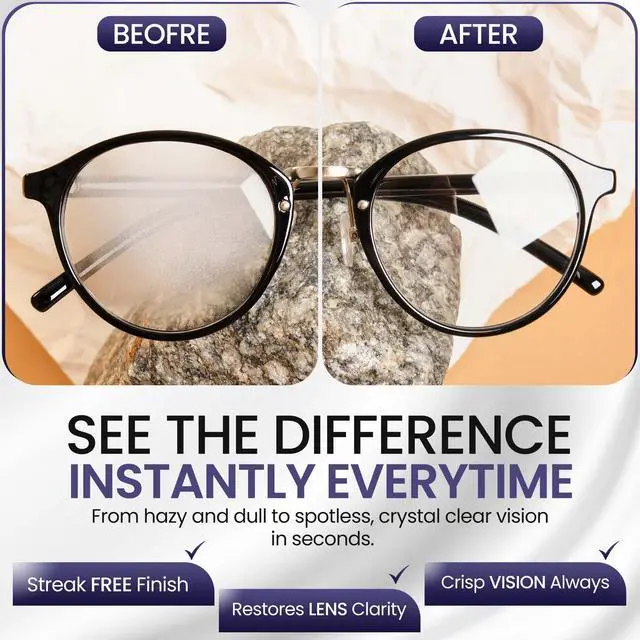 Alt view image 7 of 7 - Eyeglass Gel Lens Cleaner Spray Kit - 2 x 8oz and 1 x 2oz Gel Eyeglasses Cleaner Spray Bottle + 2 Microfiber Cloth for Cleaning - Safe for All Lenses (AR Coated Included)