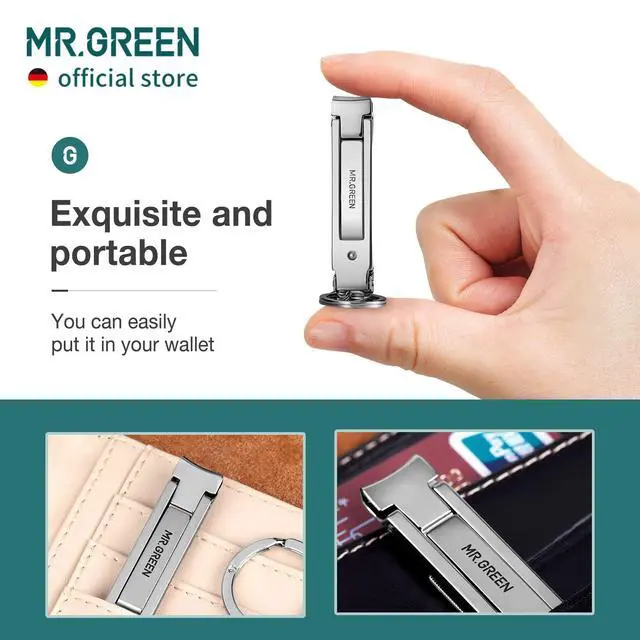 Alt view image 4 of 7 - Collapsible Nail Clippers Small and Thin Portable Travel Nail Scissors Cutter Stainless Steel Manicure Tools with Nail Files (Brown Leather Case+ Iron Box)