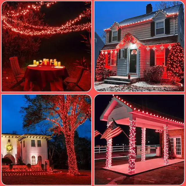 Alt view image 6 of 7 - 80FT 240 LED Solar String Lights Outdoor Waterproof, Red String Lights