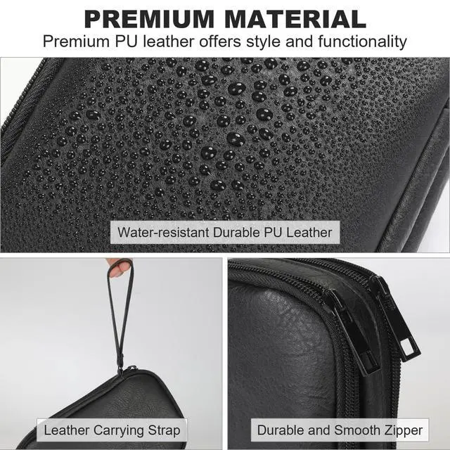 Alt view image 3 of 7 - Travel Cable Organizer Bag, Electronic Accessories Carry Pouch, Portable Waterproof Double Layers All-in-One Storage Bag for Cord, Charger, Phone, Earphone (Black, Small)