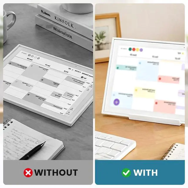 Alt view image 6 of 7 - Desktop Stand for Skylight Calendar, Detachable Digital Calendar Holder for Max 27 & 15 Inch, Stable Base, Tool-Free Installation Compatible with Skylight Calendar