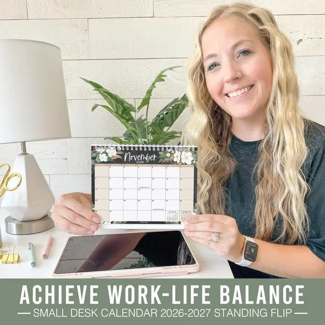 Alt view image 2 of 7 - Calendar 2026-2027 Standing Flip - 18-Month 2026 Desk Calendar Small for Home, Office & School, Standing Desks Calendars 2026-2027, Mini Desks Calendars, Back to School Teacher Gifts