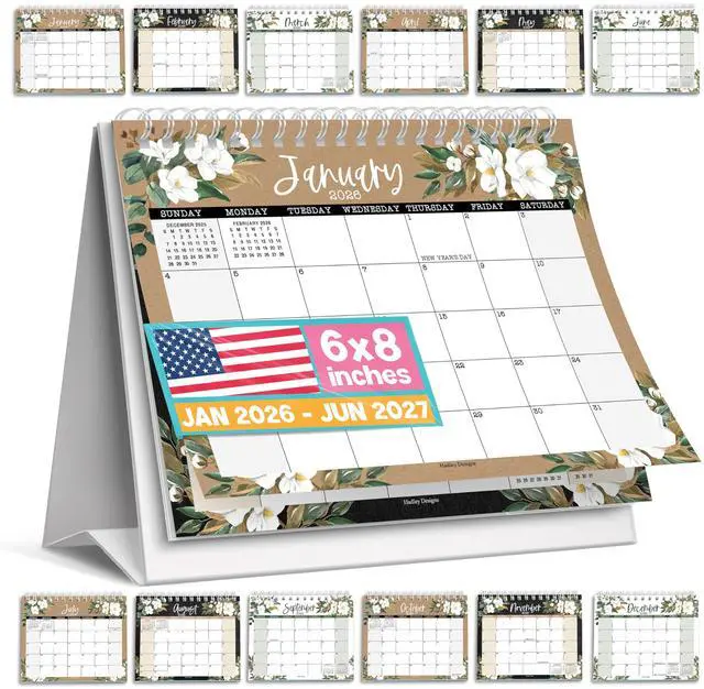 Main image of Calendar 2026-2027 Standing Flip - 18-Month 2026 Desk Calendar Small for Home, Office & School, Standing Desks Calendars 2026-2027, Mini Desks Calendars, Back to School Teacher Gifts