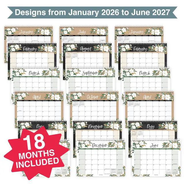 Alt view image 4 of 7 - Calendar 2026-2027 Standing Flip - 18-Month 2026 Desk Calendar Small for Home, Office & School, Standing Desks Calendars 2026-2027, Mini Desks Calendars, Back to School Teacher Gifts