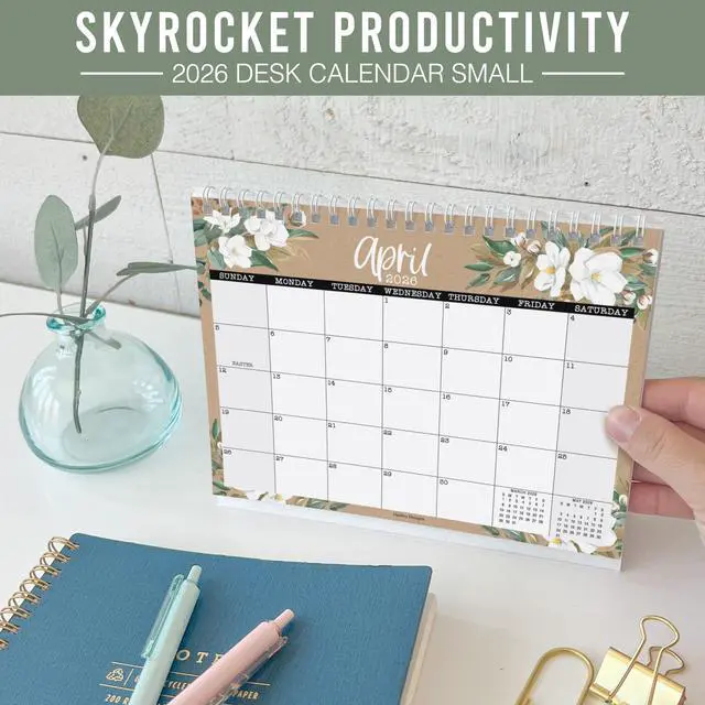 Alt view image 6 of 7 - Calendar 2026-2027 Standing Flip - 18-Month 2026 Desk Calendar Small for Home, Office & School, Standing Desks Calendars 2026-2027, Mini Desks Calendars, Back to School Teacher Gifts