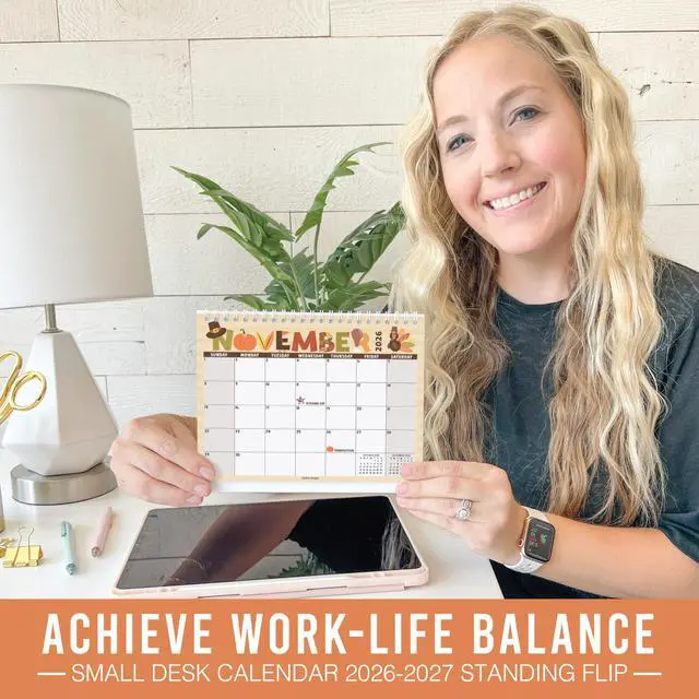 Alt view image 2 of 7 - Calendar 2026-2027 Standing Flip - 18-Month 2026 Desk Calendar Small for Home, Office & School, Standing Desks Calendars 2026-2027, Mini Desks Calendars, Back to School Teacher Gifts