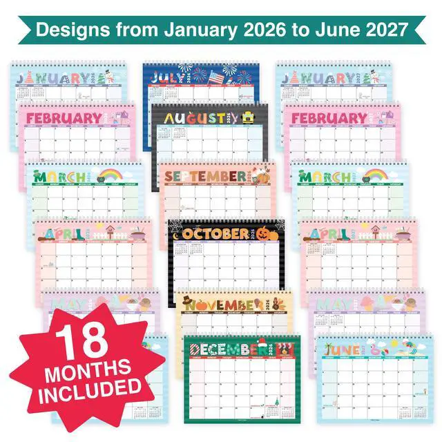 Alt view image 4 of 7 - Calendar 2026-2027 Standing Flip - 18-Month 2026 Desk Calendar Small for Home, Office & School, Standing Desks Calendars 2026-2027, Mini Desks Calendars, Back to School Teacher Gifts