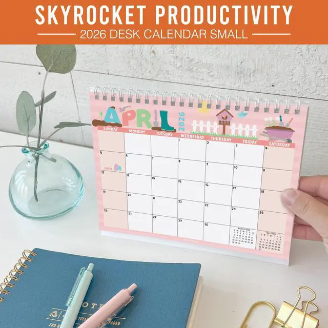 Alt view image 6 of 7 - Calendar 2026-2027 Standing Flip - 18-Month 2026 Desk Calendar Small for Home, Office & School, Standing Desks Calendars 2026-2027, Mini Desks Calendars, Back to School Teacher Gifts