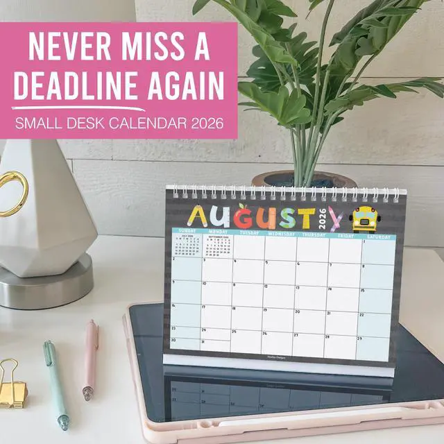 Alt view image 7 of 7 - Calendar 2026-2027 Standing Flip - 18-Month 2026 Desk Calendar Small for Home, Office & School, Standing Desks Calendars 2026-2027, Mini Desks Calendars, Back to School Teacher Gifts