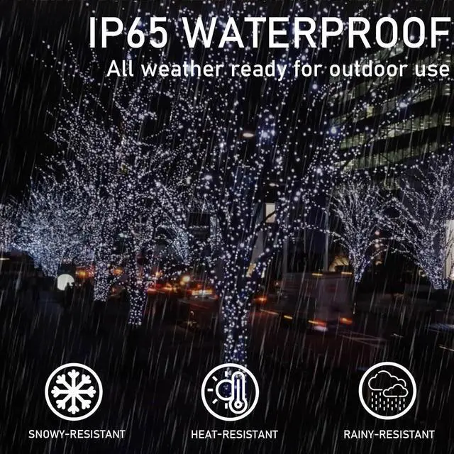 Alt view image 3 of 6 - 2pack 200LED Solar String Lights Outdoor Waterproof Cool White