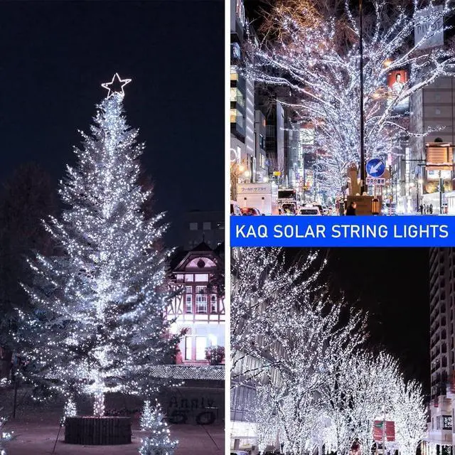 Alt view image 2 of 6 - 2pack 200LED Solar String Lights Outdoor Waterproof Cool White