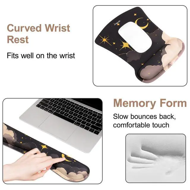 Alt view image 4 of 7 - Keyboard Mouse Pad Set, Large Gaming Mouse Pad&Keyboard Wrist Rest