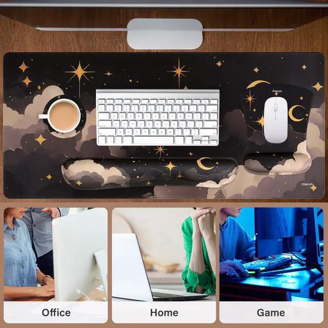 Alt view image 6 of 7 - Keyboard Mouse Pad Set, Large Gaming Mouse Pad&Keyboard Wrist Rest