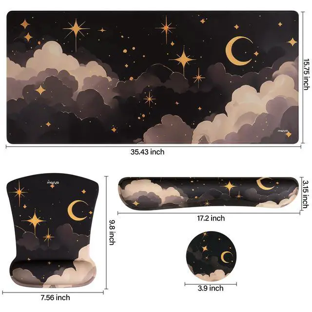 Alt view image 7 of 7 - Keyboard Mouse Pad Set, Large Gaming Mouse Pad&Keyboard Wrist Rest