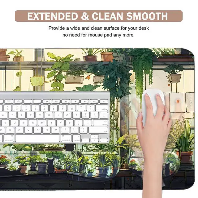 Alt view image 5 of 7 - Large Mouse Pad, 4 in1 Kawaii Extended Mouse Pad Set Desk Pad Easy Typing for Typing Office Game 35.4 x15.7 in - Cute Cat