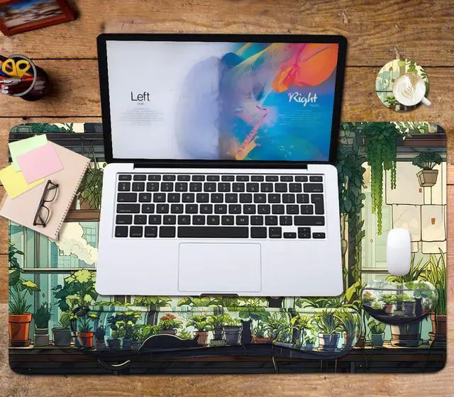Alt view image 6 of 7 - Large Mouse Pad, 4 in1 Kawaii Extended Mouse Pad Set Desk Pad Easy Typing for Typing Office Game 35.4 x15.7 in - Cute Cat