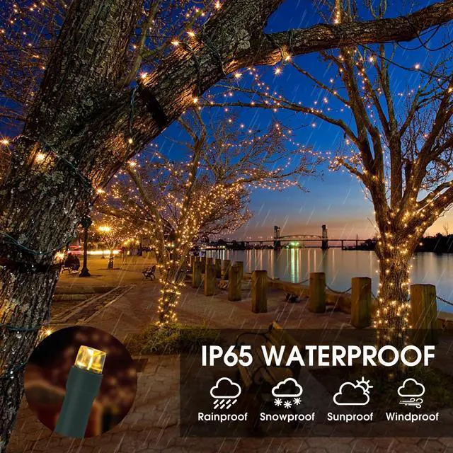 Alt view image 4 of 7 - Solar String Lights Outdoor, 2 Pack 79FT 200 LED Waterproof Solar Christmas Lights with 8 Lighting Modes for Tree Yard Garden Party Xmas Decorations