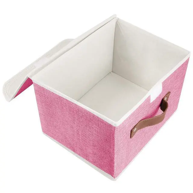 Alt view image 4 of 7 - 2Pack Storage Bins Boxes with Lids 15"x10"x10" Decorative Storage Baskets