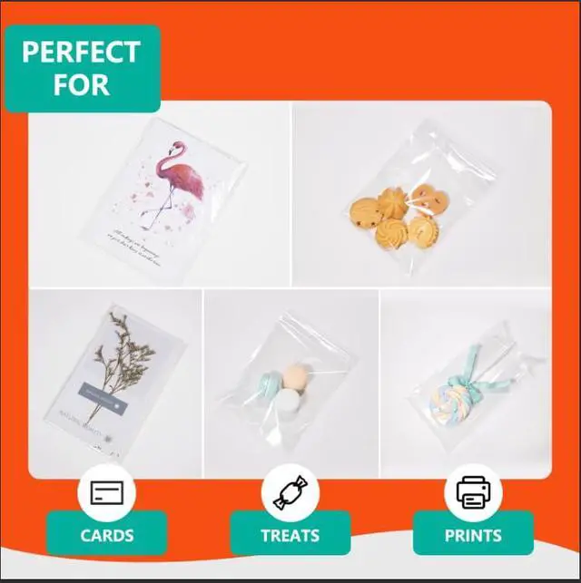 Alt view image 4 of 5 - 1000 Pcs - 4" x 6" Clear Plastic Cellophane Bags - Self Sealing Cello Bags for Bakery, Cookies, Photo, Prints, A1 Cards, Envelopes
