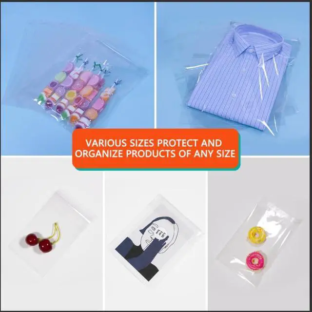 Alt view image 5 of 5 - 1000 Pcs - 4" x 6" Clear Plastic Cellophane Bags - Self Sealing Cello Bags for Bakery, Cookies, Photo, Prints, A1 Cards, Envelopes