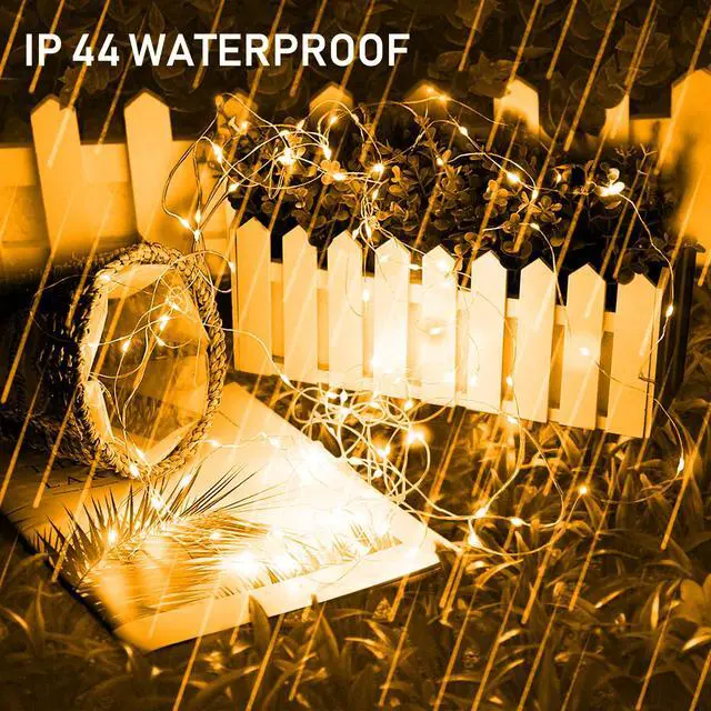 Alt view image 6 of 7 - Warm White Solar String Lights Outdoor, Total 160 FT 480 LED Solar Powered Waterproof Fairy Lights 8 Modes Copper Wire Lights for Christmas Party Tree Wedding Yard Decorations, 4 Pack