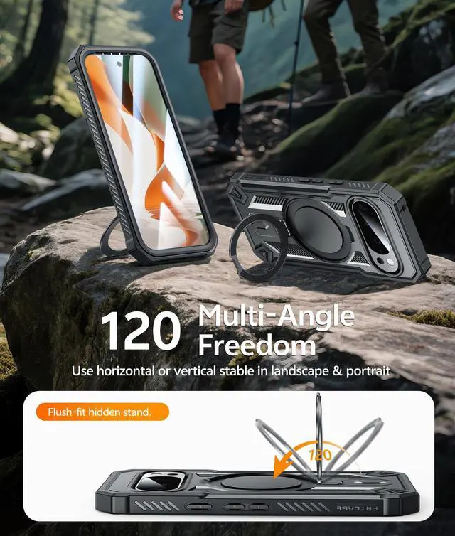 Alt view image 5 of 7 - Google Pixel 10 Pro XL Case with Magnetic Kickstand Black