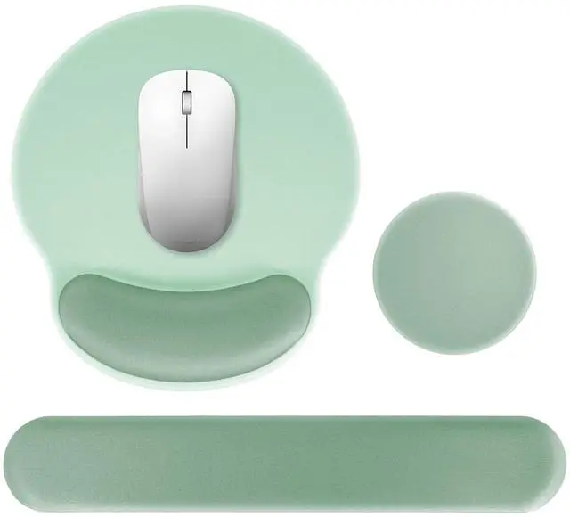 Main image of Wrist Rest Support for Mouse Pad&Keyboard Set,Circle Curved Ergonomic Mouse pad Non-Slip BaseGaming Mouse pad Arm Cushion Support for Computer Office Desk Accessories Cute Setup,Green