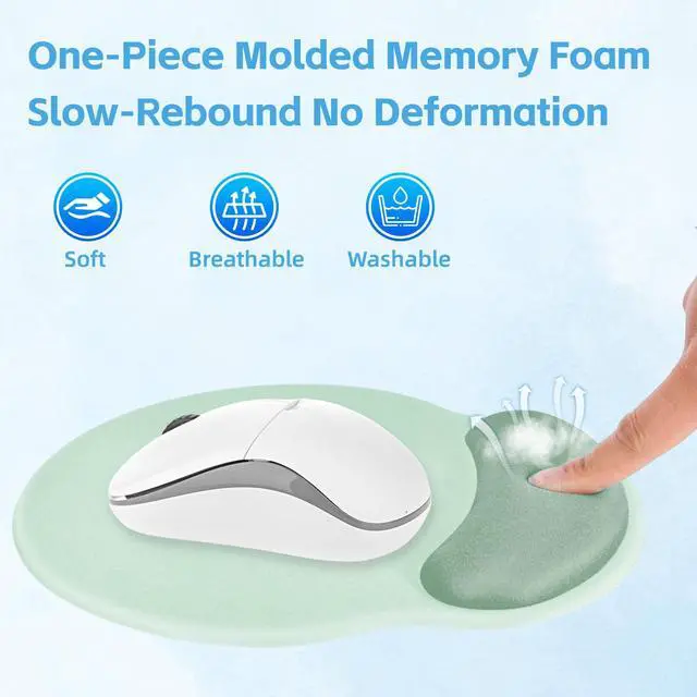 Alt view image 4 of 7 - Wrist Rest Support for Mouse Pad&Keyboard Set,Circle Curved Ergonomic Mouse pad Non-Slip BaseGaming Mouse pad Arm Cushion Support for Computer Office Desk Accessories Cute Setup,Green