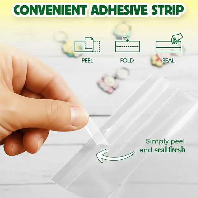 Alt view image 4 of 6 - Self Sealing Cellophane Bags - 4" x 6" (1000 Count) - Clear Plastic Resealable Cello Bag - Cellophane Treat Bags, Cookie Bags for Packaging, Candy bags, Cello Bags, Pastry Bags