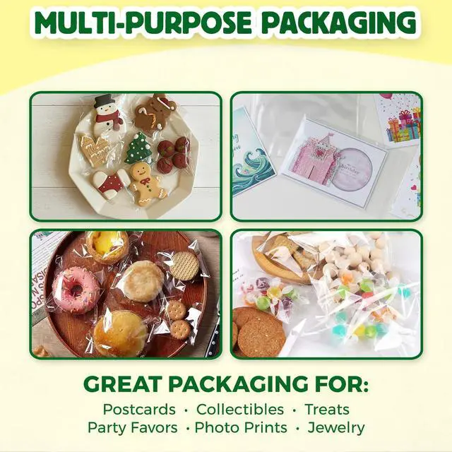 Alt view image 5 of 6 - Self Sealing Cellophane Bags - 4" x 6" (1000 Count) - Clear Plastic Resealable Cello Bag - Cellophane Treat Bags, Cookie Bags for Packaging, Candy bags, Cello Bags, Pastry Bags