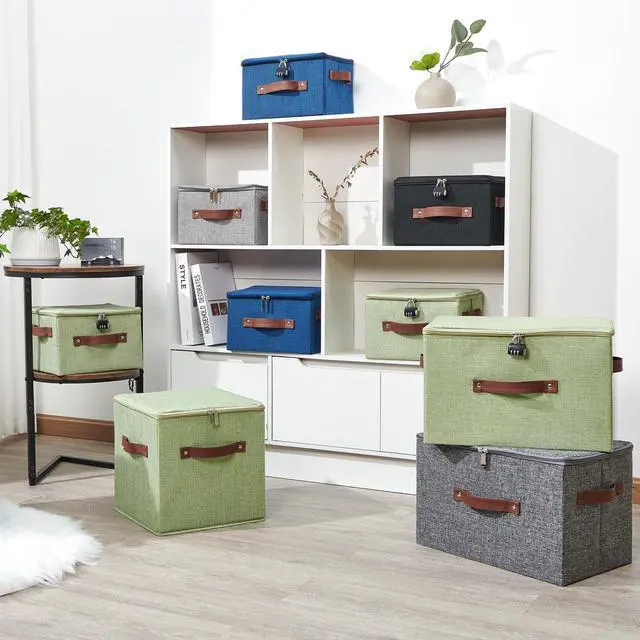 Alt view image 6 of 7 - Lockable Storage Bins Box with Zipper Lid Combination Lock
