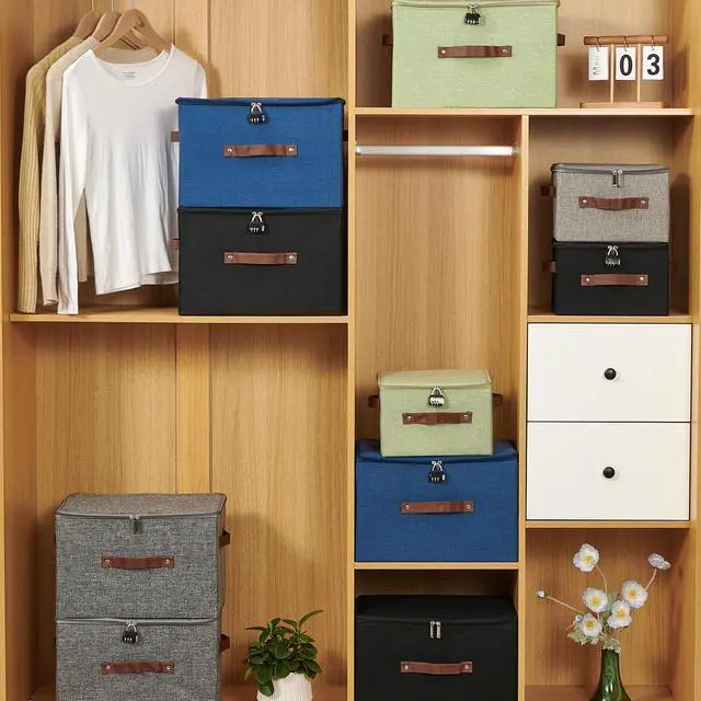 Alt view image 7 of 7 - Lockable Storage Bins Box with Zipper Lid Combination Lock