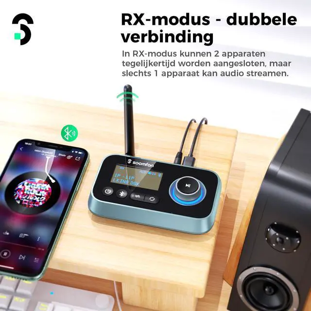 Alt view image 2 of 7 - Bluetooth 5.3 Transmitter Receiver for TV to 2 Headphones