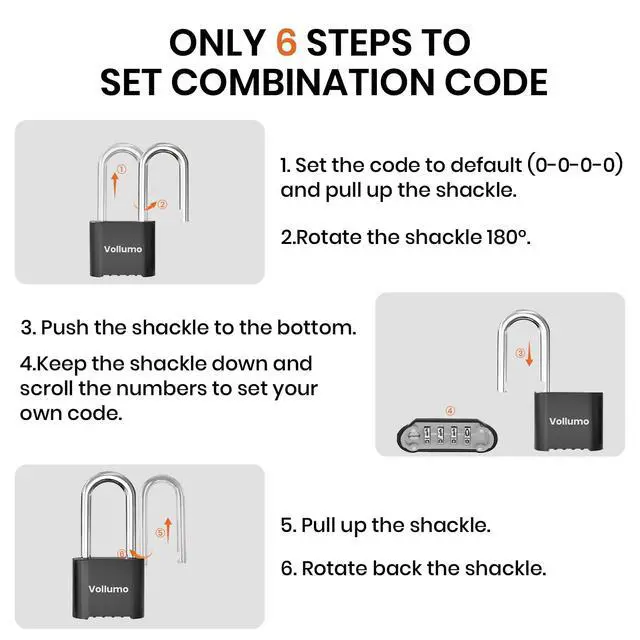 Alt view image 4 of 7 - Heavy Duty 4-Digit Combination Padlock
