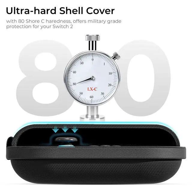 Alt view image 6 of 7 - Ultra Hard Switch 2 Case, with Screen Protectors & Thumb Grip Caps