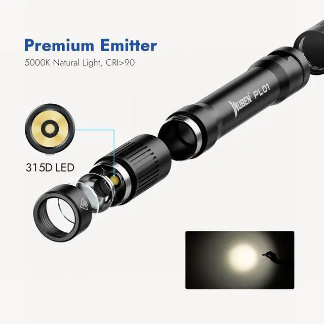 Alt view image 7 of 7 - PL01 Pen Light, 650 Lumens Pocket EDC Pen Flashlight Rechargeable