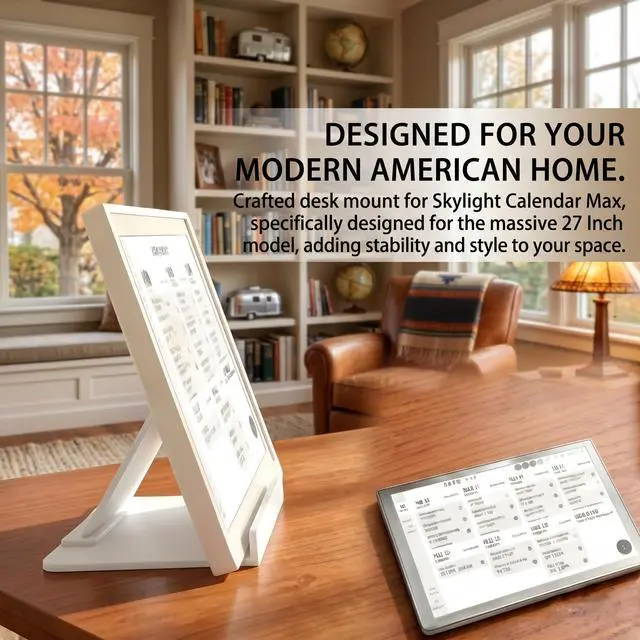 Alt view image 2 of 6 - White Desktop Stand Fit for Skylight Calendar Max 27 Inch
