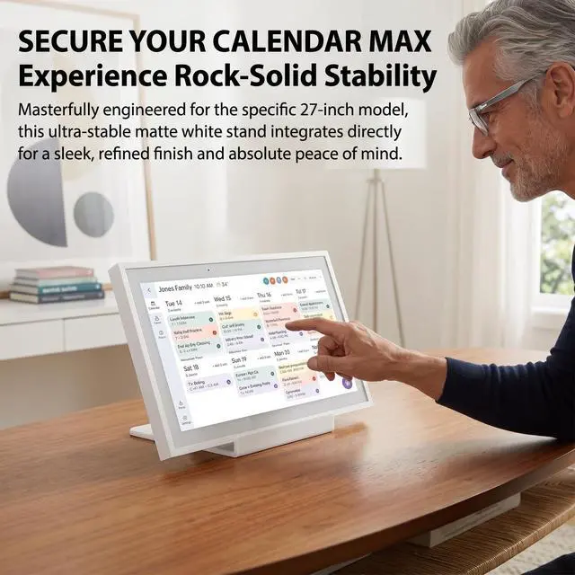 Alt view image 4 of 6 - White Desktop Stand Fit for Skylight Calendar Max 27 Inch
