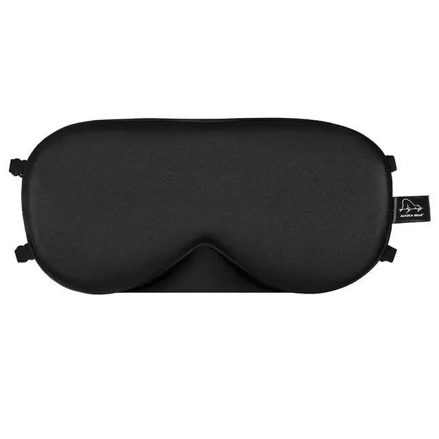 Main image of Sleep Mask 2 Straps, Mulberry Silk, Twin Thin Elastic Bands Stay Put All Night, Smooth Eye Mask Two Adjustable Head Strings and Nose Baffle