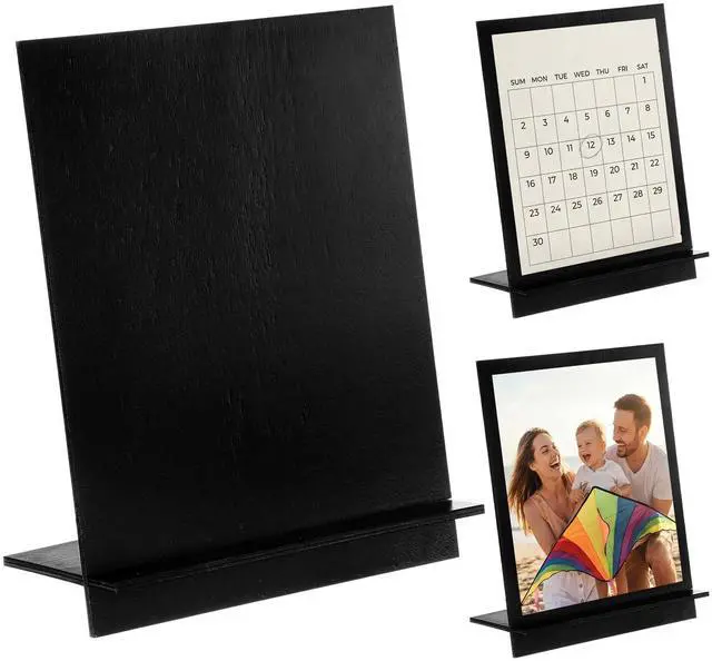 Main image of 3 Pcs Wooden Sign Stands Black Calendar Stand for Desk Wooden Book Stand Easel L Shape Slant Back for Calendar Picture Artistic Work Decorative Plate Photo Menus Table Numbers 11x8.5 Inch