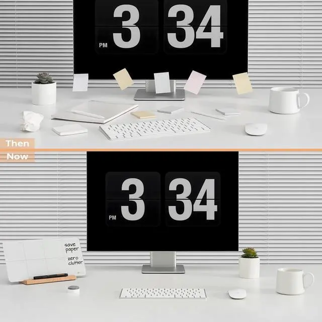 Alt view image 4 of 7 - Desktop Glass Weekly Planner Whiteboard with Detachable Wood Stand,Small Portable Dry Erase Calendar to Do List White Board 12x6" for Office, Home, Schools, Marker&Eraser Included, Yeoux