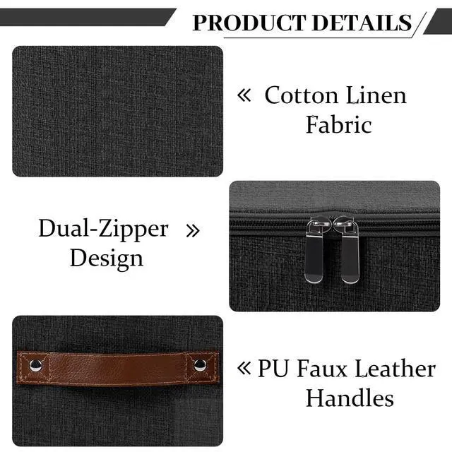 Alt view image 4 of 7 - Zipper Lids 17.7" x 13.8" x 10" Foldable Storage Boxes