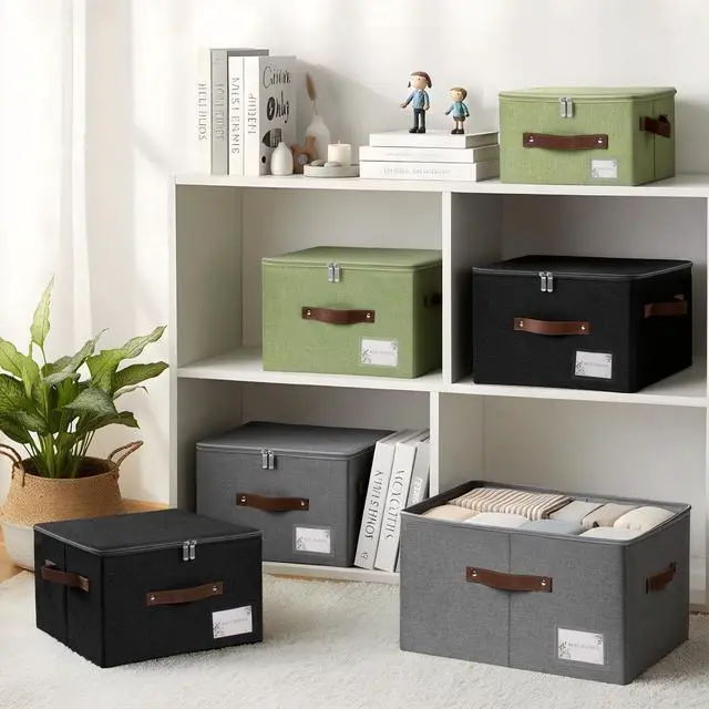 Alt view image 7 of 7 - Zipper Lids 17.7" x 13.8" x 10" Foldable Storage Boxes