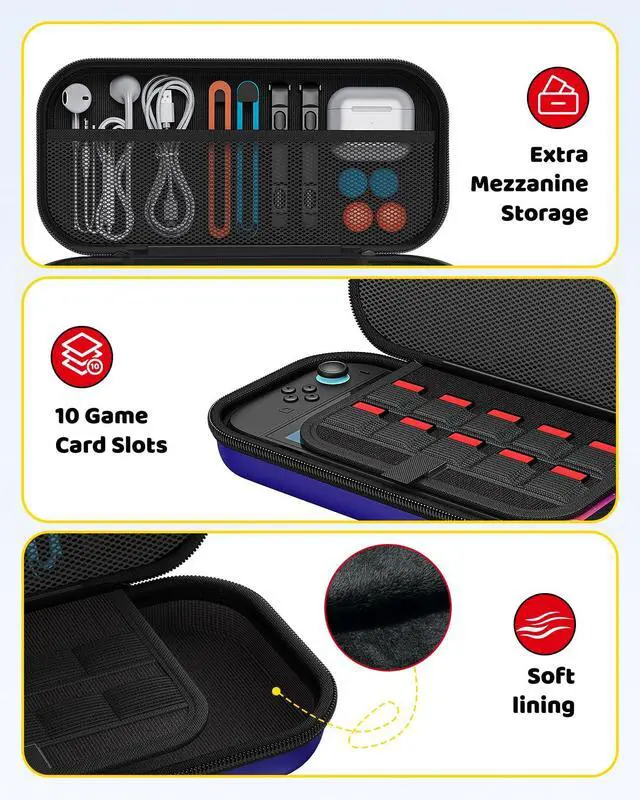 Alt view image 4 of 7 - Switch 2 Accessories Bundle for Nintendo Switch 2 2025(All in One Case Kit)