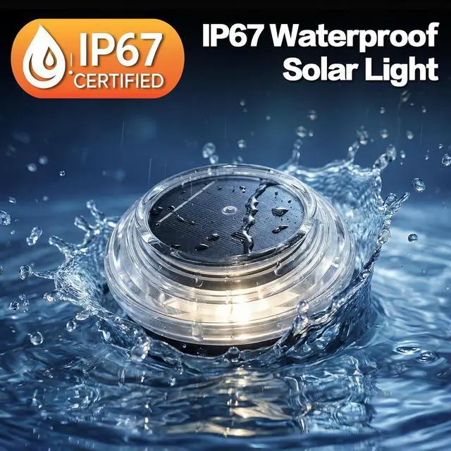 Alt view image 5 of 7 - Solar Driveway Lights 8 Pack, Solar Walkway Lights Outdoor IP67 Waterproof, Solar Ground Lights Lighting for Yard Path Step Sidewalk Stair PathwayWarm White