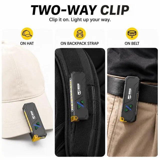 Alt view image 7 of 7 - Rechargeable,UV Blacklight Flashlights,Pocket Small Led Flash Lights with Magnetic Base,Clip and Yellow Filter,7-Color RGB Side Light USB-C Flash Lights for Emergency Camping Home